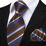 Funki Buys | Neckties | Men's Classic Striped Jacquard Tie Set