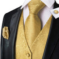 Funki Buys | Vests | Men's 4 Pcs Luxury Gold Vest Tie Set