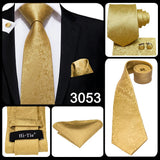 Funki Buys | Neckties | Men's Luxury 3 Pcs Golden Tie Set