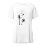 Funki Buys | Shirts | Women's Dandelion Print Plus Size Top