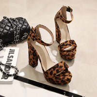 Funki Buys | Shoes | Women's High Leopard Print Platform Sandals
