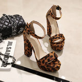 Funki Buys | Shoes | Women's High Leopard Print Platform Sandals