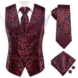 Funki Buys | Vests | Men's 4 Pcs Silk Slim Fashion Waistcoat Sets