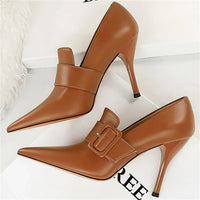 Funki Buys | Shoes | Women's Belt Buckle Pointed Dress Pumps