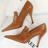 Funki Buys | Shoes | Women's Belt Buckle Pointed Dress Pumps