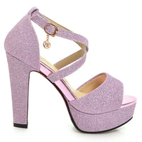 Funki Buys | Shoes | Women's Sequin High Platform Sandals