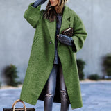 Funki Buys | Jackets | Women's Long Woolen Loose Overcoat