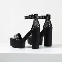 Funki Buys | Shoes | Women's Goth Rivet Dress Platform Sandal