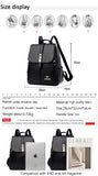 Black ladies' shoulder bag displayed next to an iPad and A4 magazine, with measurements and details showcased below.