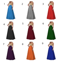 Funki Buys | Dresses | Women's Satin Sequin Evening Dress