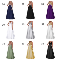Funki Buys | Dresses | Women's Satin Sequin Evening Dress