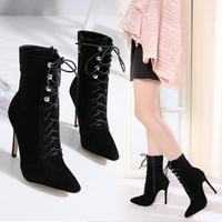 Funki Buys | Boots | Women's Suede High Stiletto Ankle Boots