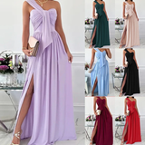 Funki Buys | Dresses | Women's Fashion High Split Dress | One Shoulder