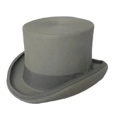Gray top hat on a white background