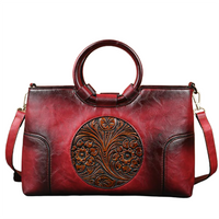 Funki Buys | Bags | Handbags | Women's Embossed Leather Retro Handbags