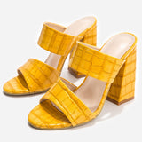 Funki Buys | Shoes | Women's Block High Heels | Summer Slip On Sandals