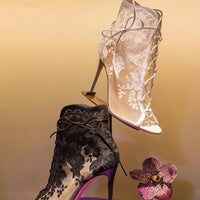 Funki Buys | Shoes | Women's Floral Lace Up Mesh Bridal Shoes