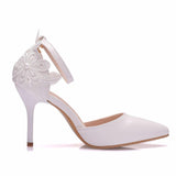 Funki Buys | Shoes | Women's | White Lace High Heels | Wedding Shoes