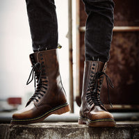 Funki Buys | Boots | Men's Motocycle Boots | High-Top Combat Boots