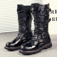 Funki Buys | Boots | Men's Knee-High Combat Motorcycle Boots