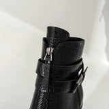 Funki Buys | Shoes | Women's Buckle Zipper Ankle Boots | Pointed Toe