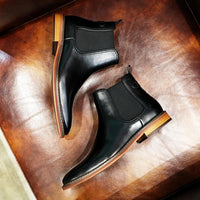 Funki Buys | Boots | Men's Genuine Leather Chelsea Ankle Boots | Luxury