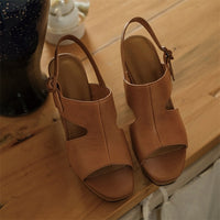 Funki Buys | Shoes | Women's Real Leather Platform Sandal | Block Heel
