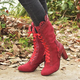 Funki Buys | Boots | Women's Lace Top Granny Boots | Lace Up Booties