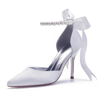Funki Buys | Shoes | Women's Satin Pearls High Heel Wedding Shoes