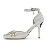 Funki Buys | Shoes | Women's Satin Rhinestone Wedding Heels