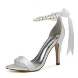 Funki Buys | Shoes | Women's High Heel Satin Wedding Sandals