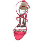 Funki Buys | Shoes | Women's Strappy Satin Bridal Sandals | Dress Shoes