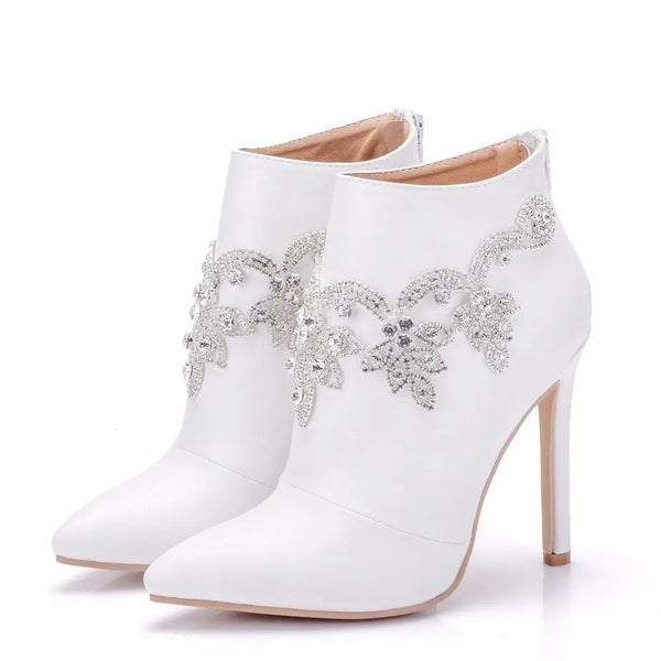 Funki Buys | Boots | Women's Rhinestone Wedding Ankle Boots