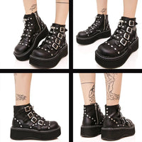 Funki Buys | Boots | Women's Platform Gothic Ankle Boots