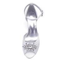 Funki Buys | Shoes | Women's Satin Crystal Mid Heel Wedding Shoes