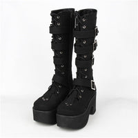 Funki Buys | Boots | Women's Gothic Punk 4 Strap Platform Boot