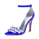 Funki Buys | Shoes | Women's High Heels Rhinestones Bridal Sandals | Satin Stilettos