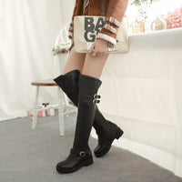 Funki Buys | Boots | Women's Winter Over Knee Thick Heel Boots
