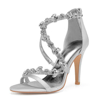 Funki Buys | Shoes | Women's Crystal Satin Crossed Strap Sandals