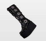 Funki Buys | Boots | Women's Gothic Punk Platform Wedges | Crosses
