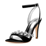 Funki Buys | Shoes | Women's Satin and Rhinestones Bridal Stilettos