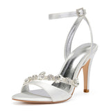 Funki Buys | Shoes | Women's Satin and Rhinestones Bridal Stilettos