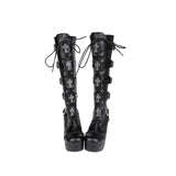 Funki Buys | Boots | Women's Punk Motorcycle Boots | Cross and Buckle