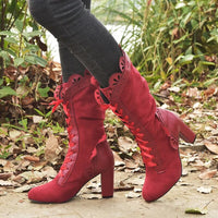 Funki Buys | Boots | Women's Steampunk Lace Top Granny Boot