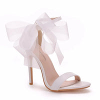 Funki Buys | Shoes | Women's Chiffon Bow Wedding Sandals | Stilettos