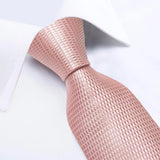 Funki Buys | Neckties | Men's 3 Pcs Silk Pink Wedding Tie Set
