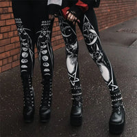 Funki Buys | Pants | Women's Dark Grunge Gothic Leggings | Punk Pants