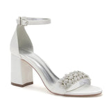 Funki Buys | Shoes | Women's Elegant Satin Block Heel Wedding Sandals