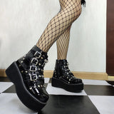 Funki Buys | Boots | Women's Platform Goth Ankle Boots | Motorcycle