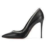 Funki Buys | Shoes | Women's Real Leather Metal Chains Stilettos